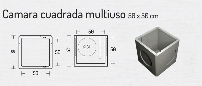 Camara Cuadrada Multiuso 50x50cm