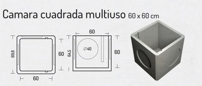 Camara Cuadrada Multiuso 60x60cm